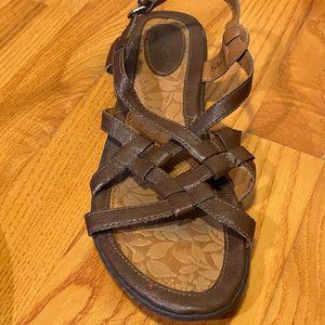 BOC Kesia Womens Sz 8 Brown Faux Leather Slingback Sandals